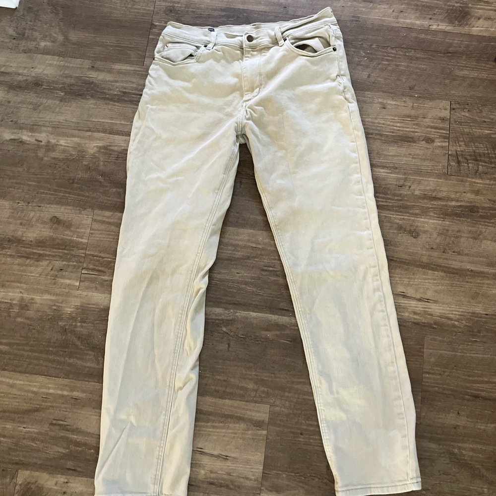 Marine Layer Khaki Light Khaki Denim Slim Casual Jeans Mens Size 34x32